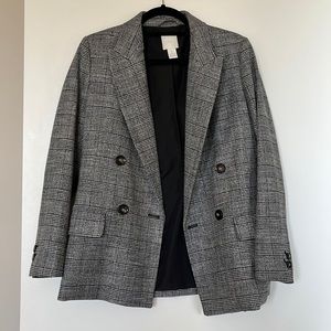 H&M oversized plaid blazer, size 4